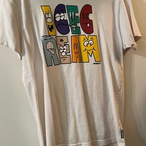 Icecream White Short Sleeve Tee with Vibrant Graphic
